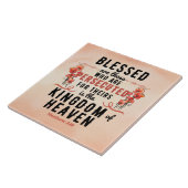 Retro Matteüs 5:10 Poppies Waterverf Tegeltje (Zijkant)