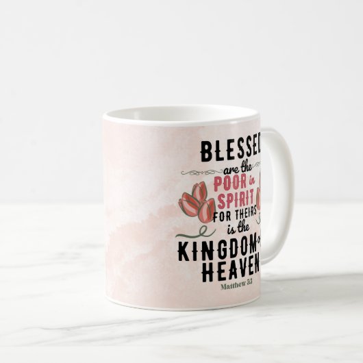 Retro Matteüs 5:3 Bijbelvers Mok (Voorkant rechts)