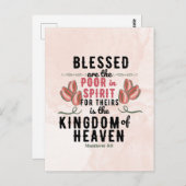 Retro Matteüs 5:3 Tulpen Waterverf Briefkaart (Voorkant / Achterkant)