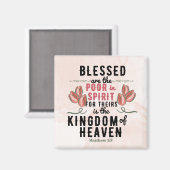 Retro Matteüs 5:3 Tulpen Waterverf Magneet (Voorkant / Achterkant)