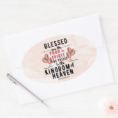 Retro Matteüs 5:3 Tulpen Waterverf Ovale Sticker (Envelop)