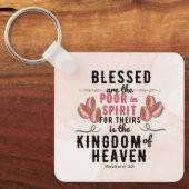 Retro Matteüs 5:3 Tulpen Waterverf Sleutelhanger (Voorkant)