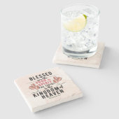 Retro Matteüs 5:3 Tulpen Waterverf Stenen Onderzetter (Zijkant)