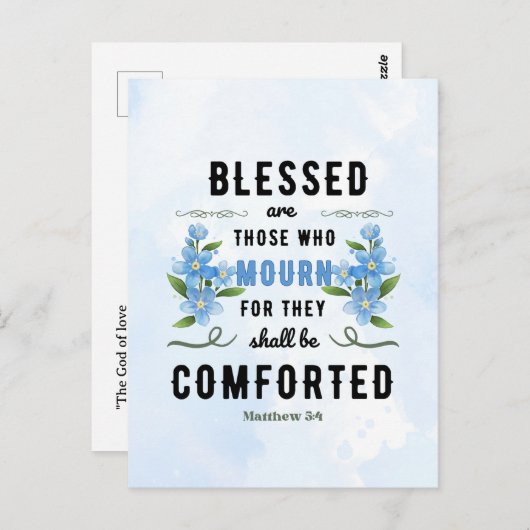 Retro Matteüs 5:4 Bijbelvers Briefkaart (Voorkant / Achterkant)