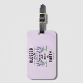 Retro Matteüs 5:5 Lavendel Waterverf Bagagelabel (Voorkant (verticaal))