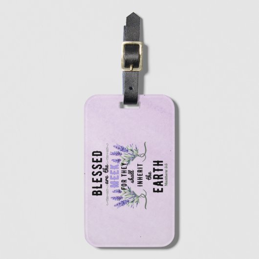 Retro Matteüs 5:5 Lavendel Waterverf Bagagelabel (Voorkant (verticaal))