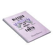 Retro Matteüs 5:5 Lavendel Waterverf Notitieboek (Rechterzijde)