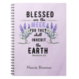 Retro Matteüs 5:5 Lavendel Waterverf Notitieboek