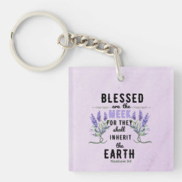 Retro Matteüs 5:5 Lavendel Waterverf Sleutelhanger