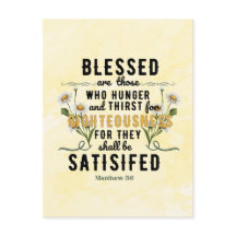 Retro Matteüs 5:6 Daisies Waterverf