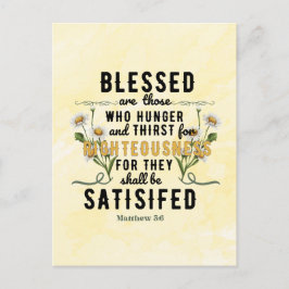 Retro Matteüs 5:6 Daisies Waterverf Briefkaart