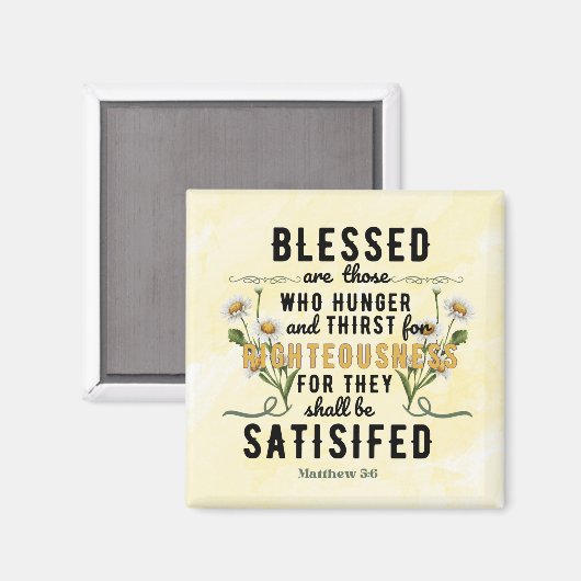 Retro Matteüs 5:6 Waterverf Magneet (Voorkant / Achterkant)