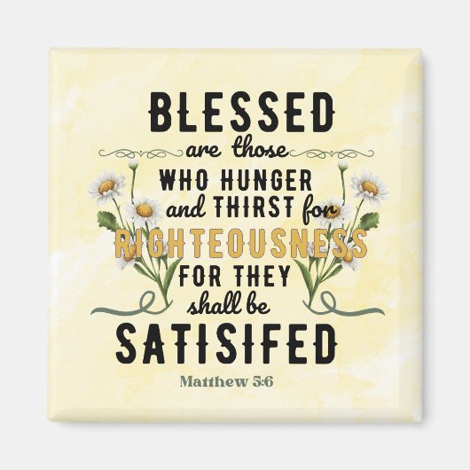 Retro Matteüs 5:6 Waterverf Magneet (Voorkant)