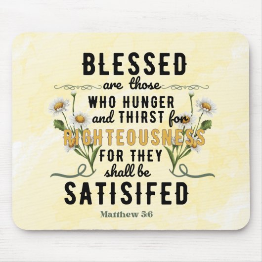 Retro Matteüs 5:6 Waterverf Muismat (Voorkant)