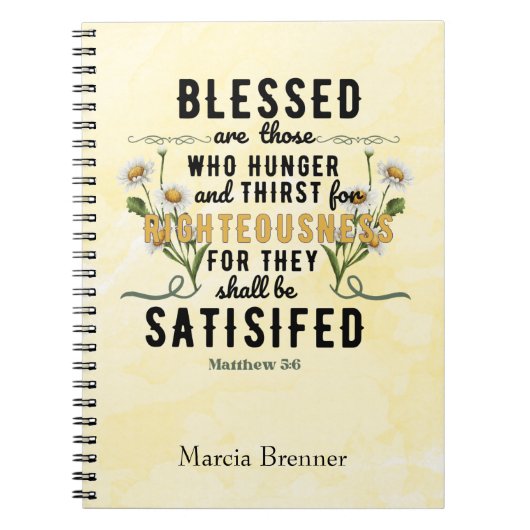 Retro Matteüs 5:6 Waterverf Notitieboek (Voorkant)