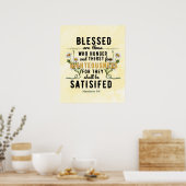 Retro Matteüs 5:6 Waterverf Poster (Keuken)