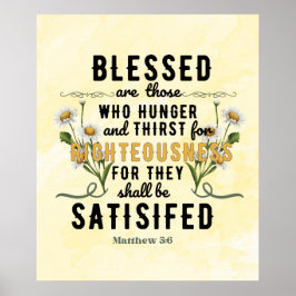 Retro Matteüs 5:6 Waterverf Poster