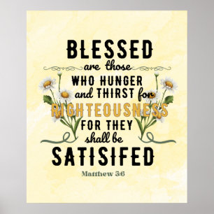 Retro Matteüs 5:6 Waterverf Poster