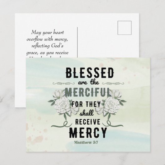 Retro Matteüs 5:7 Bijbelvers Briefkaart (Voorkant / Achterkant)