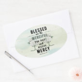 Retro Matteüs 5:7 Bijbelvers Ovale Sticker (Envelop)