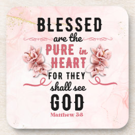 Retro Matteüs 5:8 Calla Lillies Bier Onderzetter