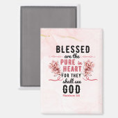 Retro Matteüs 5:8 Calla Lillies Waterverf Magneet (Voorkant / Achterkant)