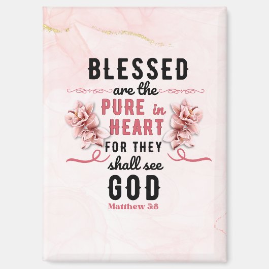 Retro Matteüs 5:8 Calla Lillies Waterverf Magneet (Voorkant)