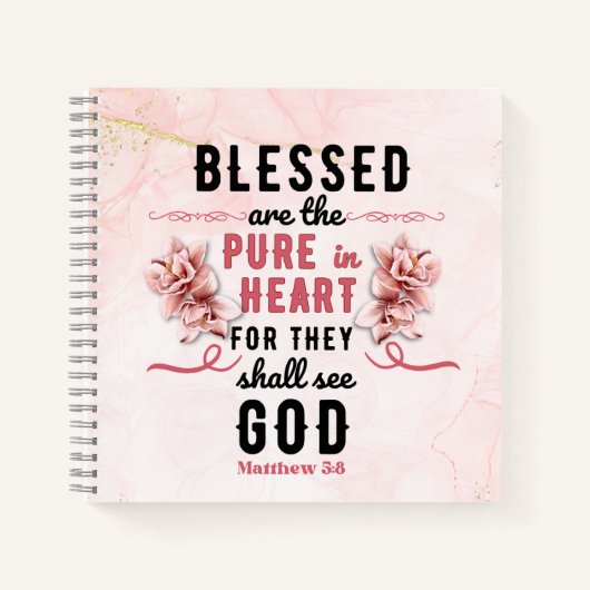 Retro Matteüs 5:8 Calla Lillies Waterverf Notitieboek (Voorkant)