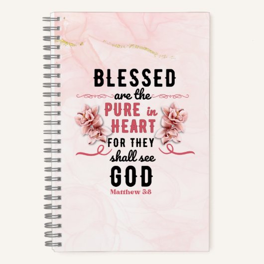 Retro Matteüs 5:8 Calla Lillies Waterverf Notitieboek (Voorkant)