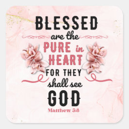 Retro Matteüs 5:8 Calla Lillies Waterverf Vierkante Sticker