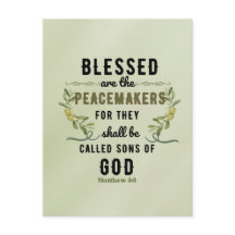 Retro Matteüs 5:9 Olijftak Waterverf