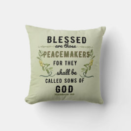 Retro Matteüs 5:9 Olijftak Waterverf Kussen