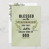 Retro Matteüs 5:9 Olijftak Waterverf Notitiekaartje (Voorkant / Achterkant)