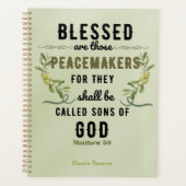 Retro Matteüs 5:9 Olijftak Waterverf Planner (Voorkant)
