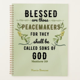 Retro Matteüs 5:9 Olijftak Waterverf Planner