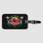 Retro Maui Beach Surfen Bagagelabel (Voorkant (horizontaal))
