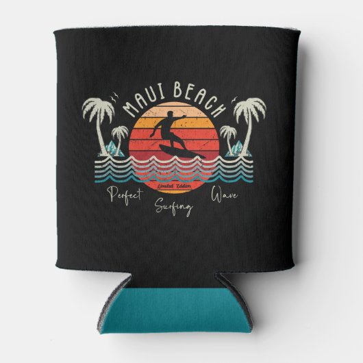 Retro Maui Beach Surfen Blikjeskoeler (Voorkant)