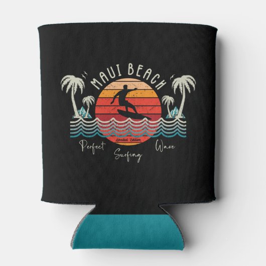 Retro Maui Beach Surfen Blikjeskoeler (Achterkant)