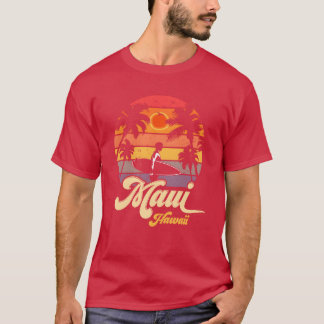 Retro Maui Hawaï Hawaiaans Strand Surfen 70s Overh T-shirt
