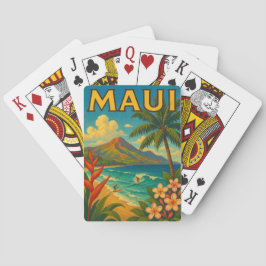 Retro Maui Hawaï Surferparadijs Reizen Pokerkaarten