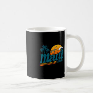 Retro Maui Hawaii Hawaïaans Eiland Palmboom Strand Koffiemok