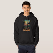 Retro Maui Hawaii Palm trees Ocean Surfing Hoodie (Voorkant volledig)