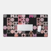 Retro Mauve Blush Peach Roze Zwart Pop Art Pattern Bureaumat (Keyboard & Muis)