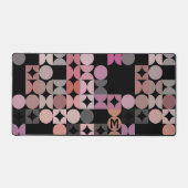 Retro Mauve Blush Peach Roze Zwart Pop Art Pattern Bureaumat (Voorkant)
