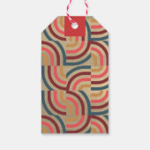 Retro Maximalist Geometric Red Christmas Cadeaulabel (Achterkant)