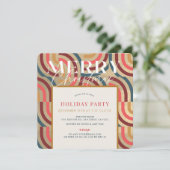 Retro Maximalist Geometrisch Goud Kerstmis Kaart (Staand voorkant)