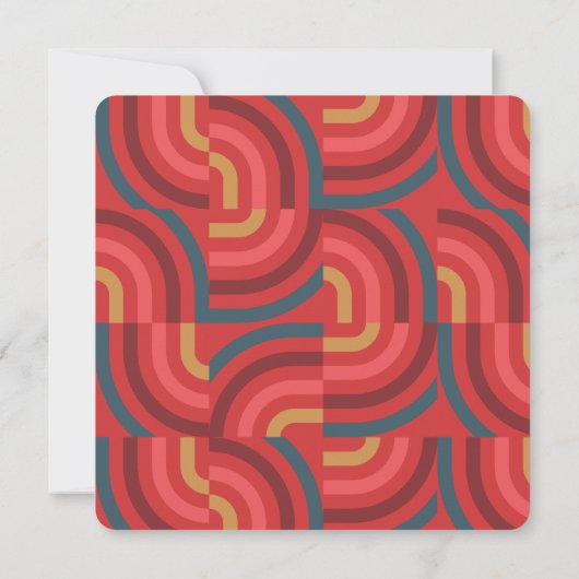 Retro Maximalist Geometrisch Goud Kerstmis Kaart (Achterkant)