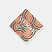 Retro Maximalist Geometrisch Goud Kerstmis Servet (Hoek)