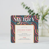 Retro Maximalistische geometrische Blauwgroen kers Kaart (Staand voorkant)