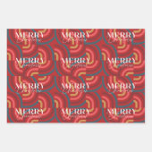 Retro Maximalistische geometrische kerstvakantie Inpakpapier Vel (Voorkant)